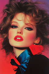 Vintage 1980s hair salon poster for women. 