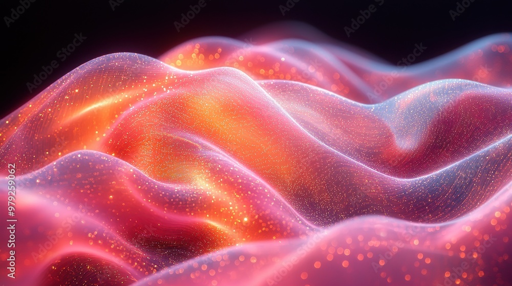 Poster abstract waves of colorful light in a mesmerizing pattern create a dynamic visual experience at nigh