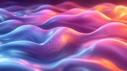 Obraz premium Colorful wavy patterns in vibrant hues of pink, blue, and purple creating a mesmerizing abstract design