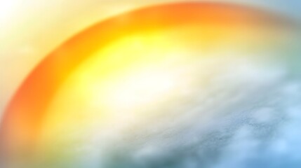 Naklejka premium Abstract Sky Background with Golden Glow and Clouds