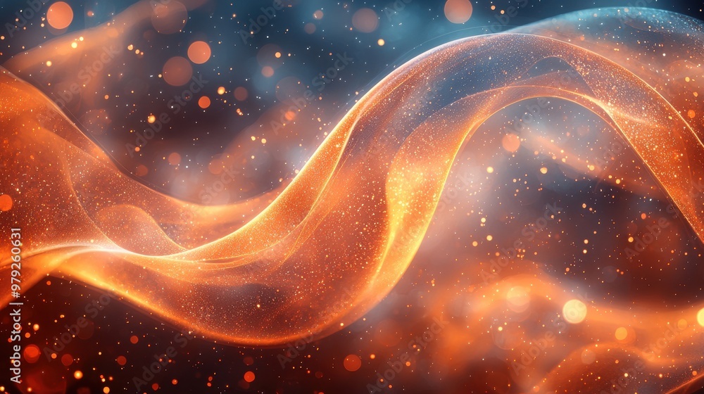 Aufkleber abstract swirls of orange and blue light blend together creating a vibrant and dynamic display of co