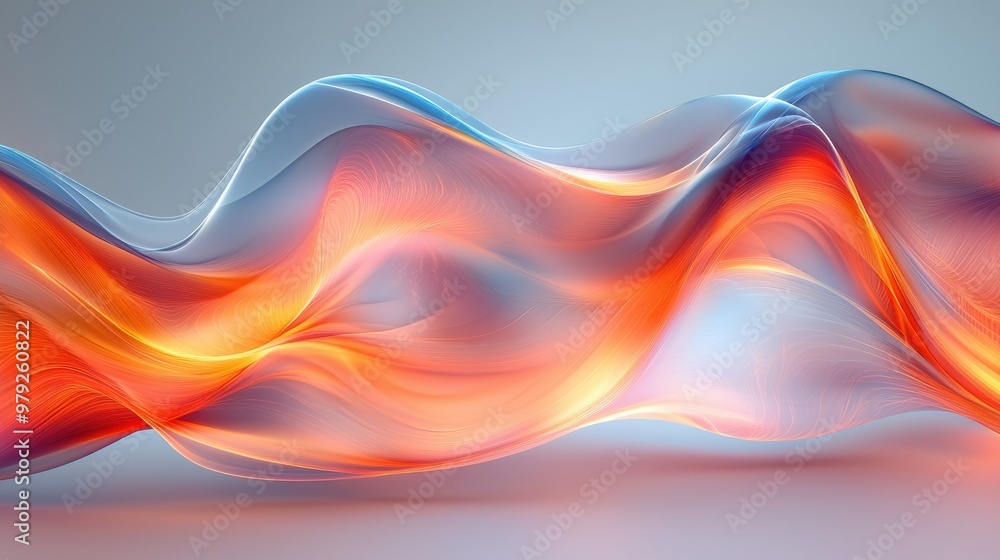 Poster colorful flowing wave patterns create a dynamic abstract artwork with smooth gradients and bright hu