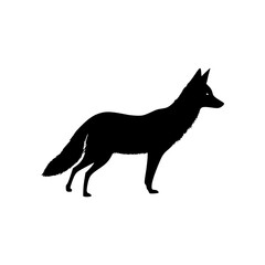 Black silhouette of a fox | Vector illustration of a fox