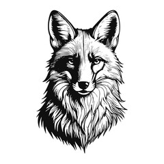 Fox vector illustration | Silhouette of a fox on white background svg