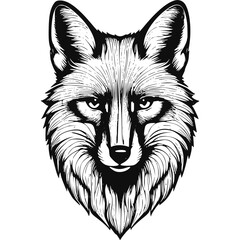 Fox vector illustration Mascot | Silhouette of a majestic fox head