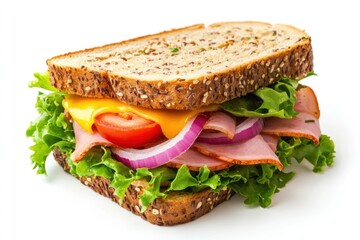 Healthy multigrain ham cheese sandwich