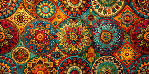 Bohemian art background with colorful abstract patterns and textures, boho, art, background, textures, abstract