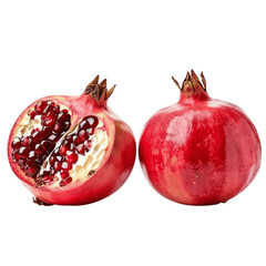 Pomegranate: A vibrant red pomegranate with a juicy, ruby-red interior, offering a tempting glimpse of its delicious seeds. Perfect for food, health, and lifestyle visuals. 