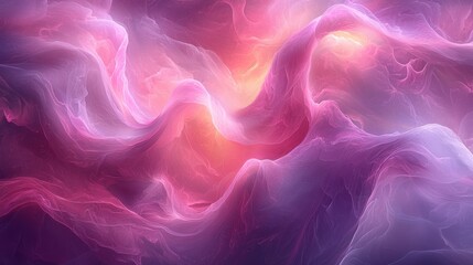 Obraz premium Colorful abstract waves of violet, pink, and orange swirling together in a dreamlike cosmic landscape