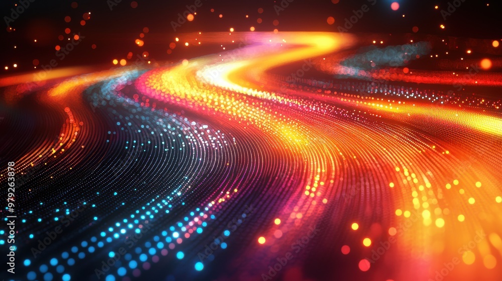 Aufkleber colorful swirling lights create a mesmerizing digital pattern for a dynamic visual experience at nig
