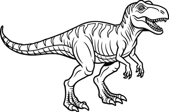 black and white dinosaur t-rex clip art preview