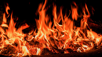 fire in the fireplace