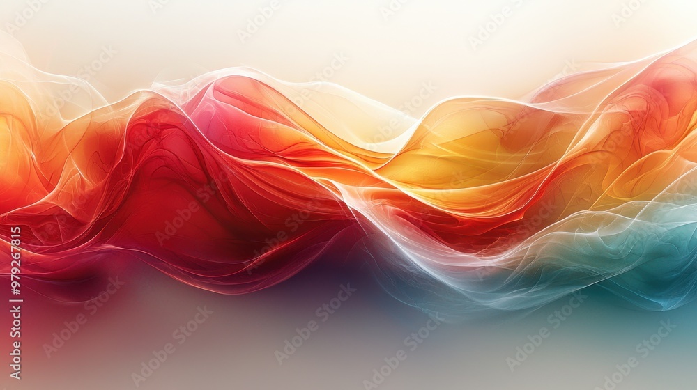 Poster colorful flowing abstract patterns create waves of vibrant hues in a tranquil and artistic compositi