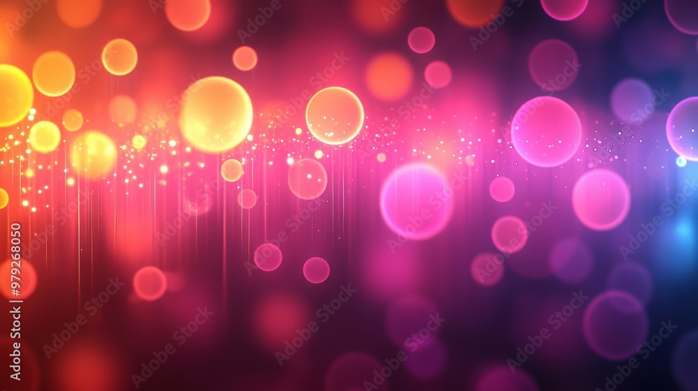 Poster a vibrant abstract background with colorful bokeh lights and gradients creating a dynamic and lively