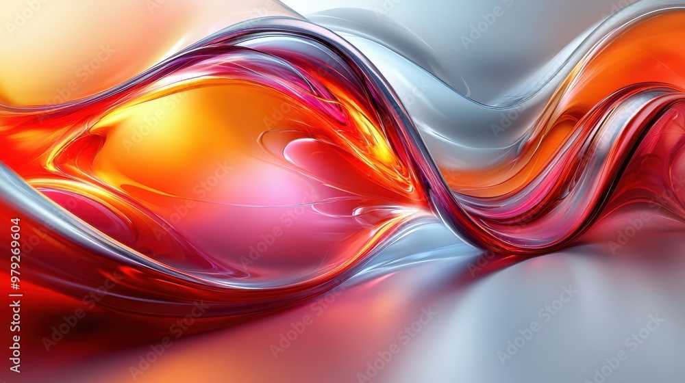 Aufkleber flowing waves of vibrant colors blend together in a dynamic and mesmerizing abstract design
