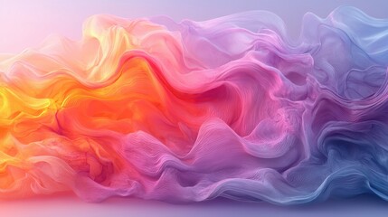 Obraz premium Colorful abstract waves of fabric-like textures blending seamlessly in a vibrant display of warm and cool colors