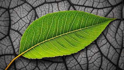 High-detail photograph of a leaf with intricate patterns and natural textures.