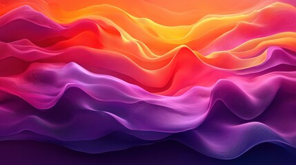 Obraz premium Colorful abstract waves create a vibrant background, blending hues of orange, pink, and purple in a dynamic display of texture and light