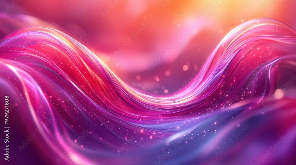 Poster swirling waves of colorful light create a vibrant abstract background with dynamic movement and soft