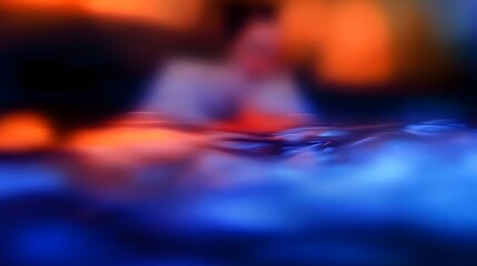 Abstract Blue and Orange Background with Blurred Lines