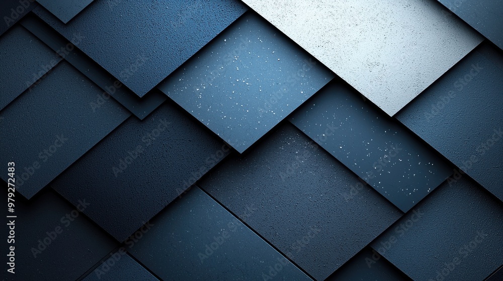Aufkleber overlapping blue and gray textured panels creating an abstract background design with a modern aesth