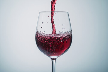 Top view of wine pouring