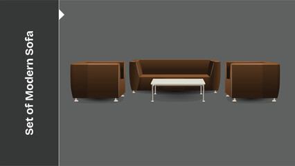 Illustration set of modern sofas for the interior 