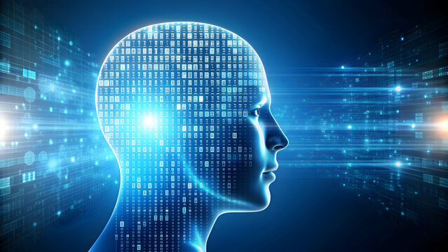 Head with code, technology, digital, coding, programming, internet, computer, software, developer