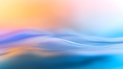 Abstract Blue and Orange Gradient Background with Wavy Lines