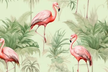Fototapeta premium Flamingo bird backgrounds outdoors.