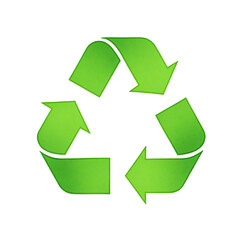 Obraz premium Green recycling symbol made of three arrows. Transparent background