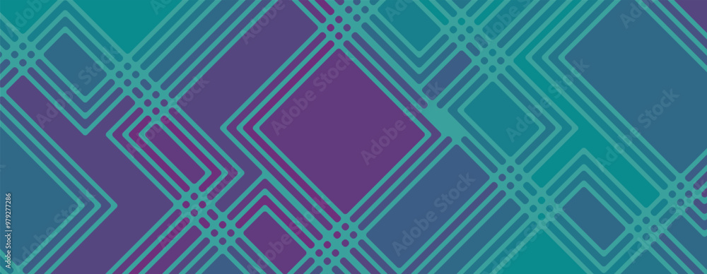 Poster a blue and purple patterned background with a green diamond in the middle. unique abstract backgroun