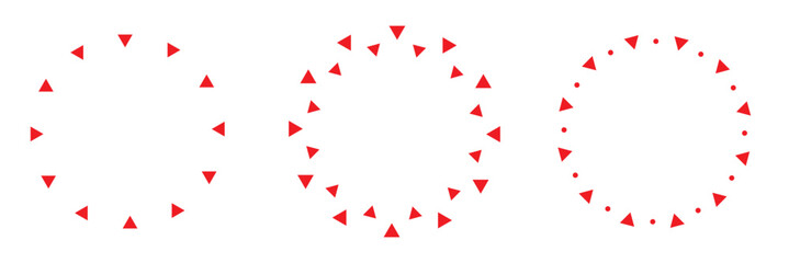 Red circle frame icon. isolated on white background. Vector illustration eps10.	
