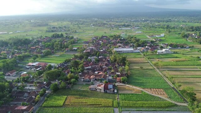 View of the residential area in the village which is still cool