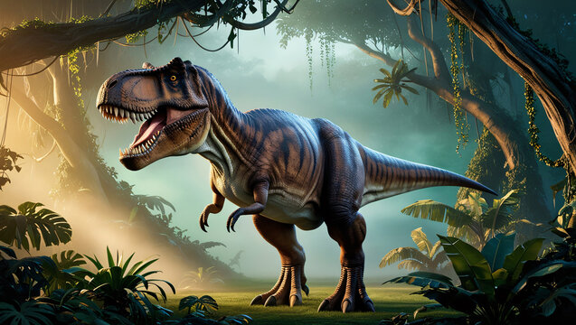 dinosaur in the woods