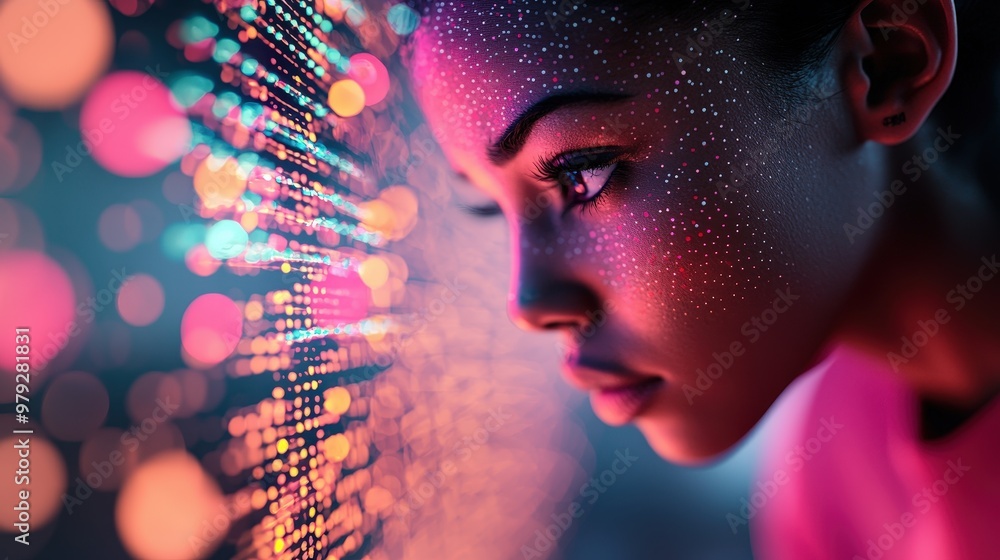 Poster ai-driven personalized fitness program displayed on a holographic screen