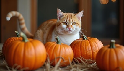  Autumn charm with a feline friend