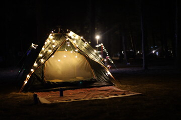 tent at night