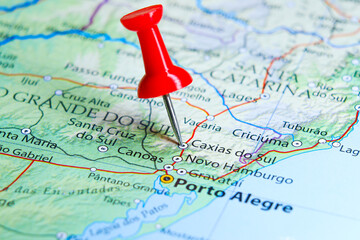 Caxias do Sul, Brazil pin on map