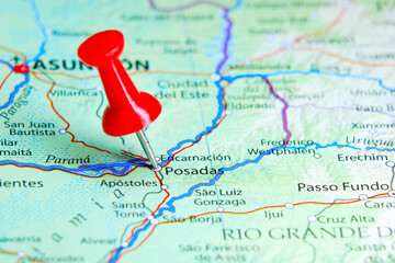 Posadas, Argentina pin on map