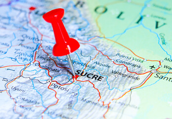 Sucre, Bolivia pin on map