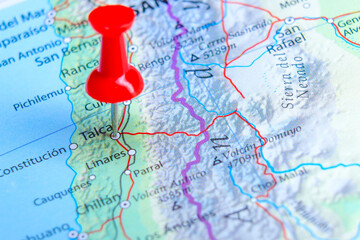 Talca, Chile pin on map