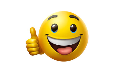 Happy emoji emoticon winking and showing thumb up background. Generative AI.