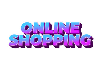 Online shopping. Text effect in 3D style with modern colors
