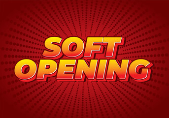 Soft opening. Text effect for digital ads with 3D style