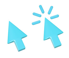 Click icon , Cursor icon 3d on png transparent background.