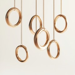 Gold Rings Hanging.