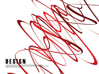 White background with red gradient ribbon pattern. White background with red streak pattern.