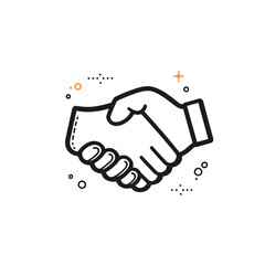 Handshake agreement settlement deal pact negotiation icon sign vector