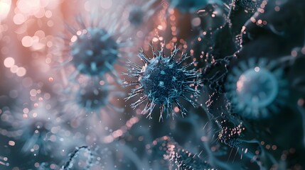 Fototapeta premium Virus and Vaccine Interaction - 3D Medical Illustration